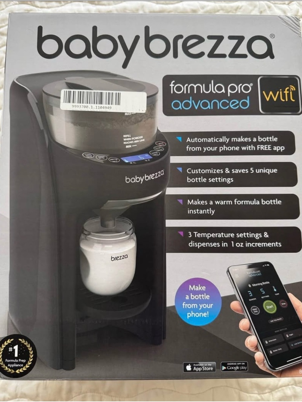 babybrezza Formula Pro Advanced WiFi Baby Formula Dispenser - Black